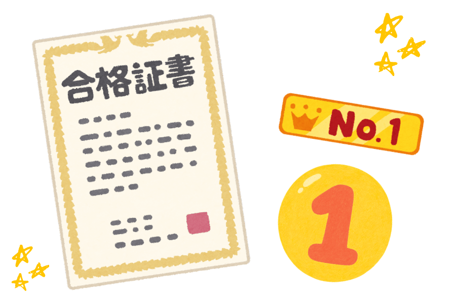検定合格の賞状・合格シール・缶バッチ(イメージ)
